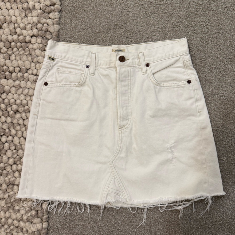 Citizens of Humanity Cream Denim Skirt